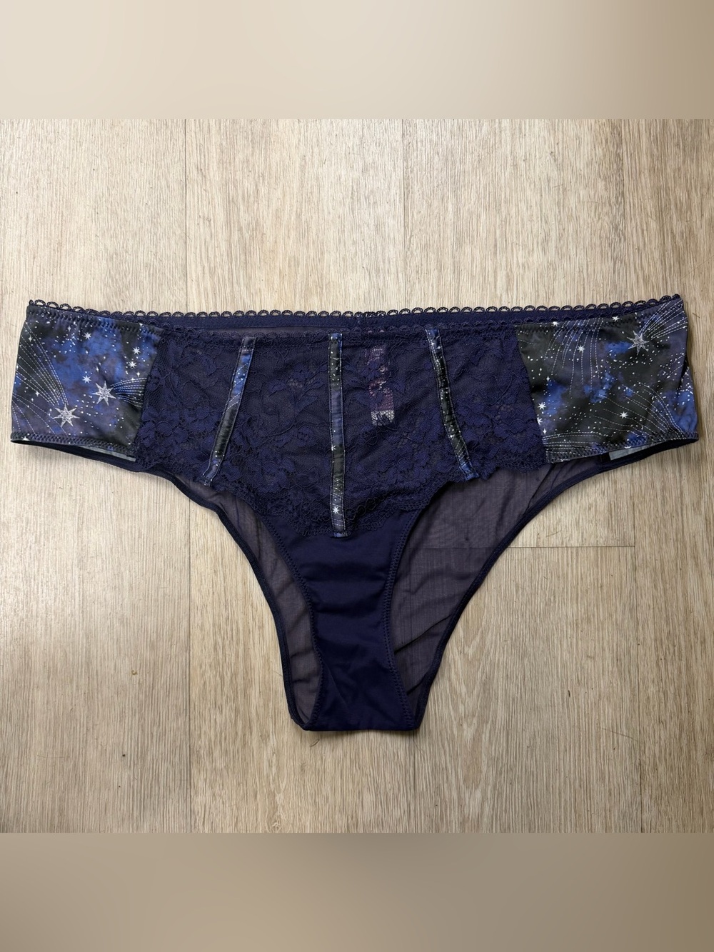 Adore Me Navy Sheer Lace Bikini